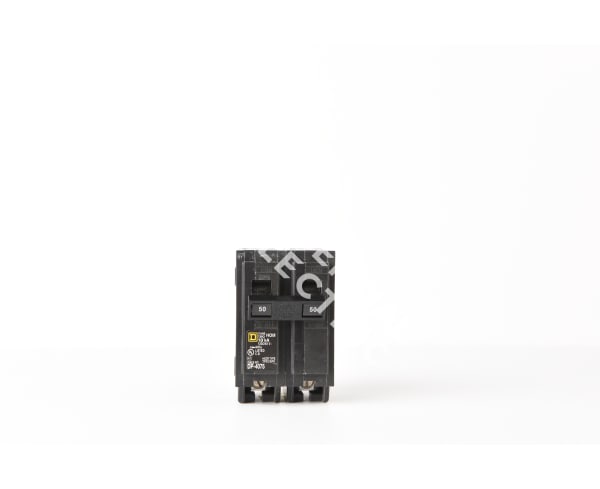Square D HOM250 Circuit Breaker | 120/240V 50A 2P 10kA@240V Plug-In HOMELINE
