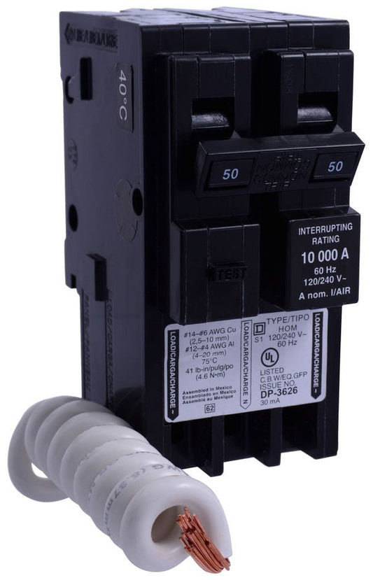 HOM250EPD - Square D Plug-In 50 Amp 2 Pole Circuit Breaker - Essential Electric Supply
