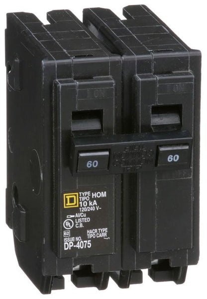 Square D HOM260 Circuit Breaker | 120/240V 60A 2P 10kA@240V HOMELINE