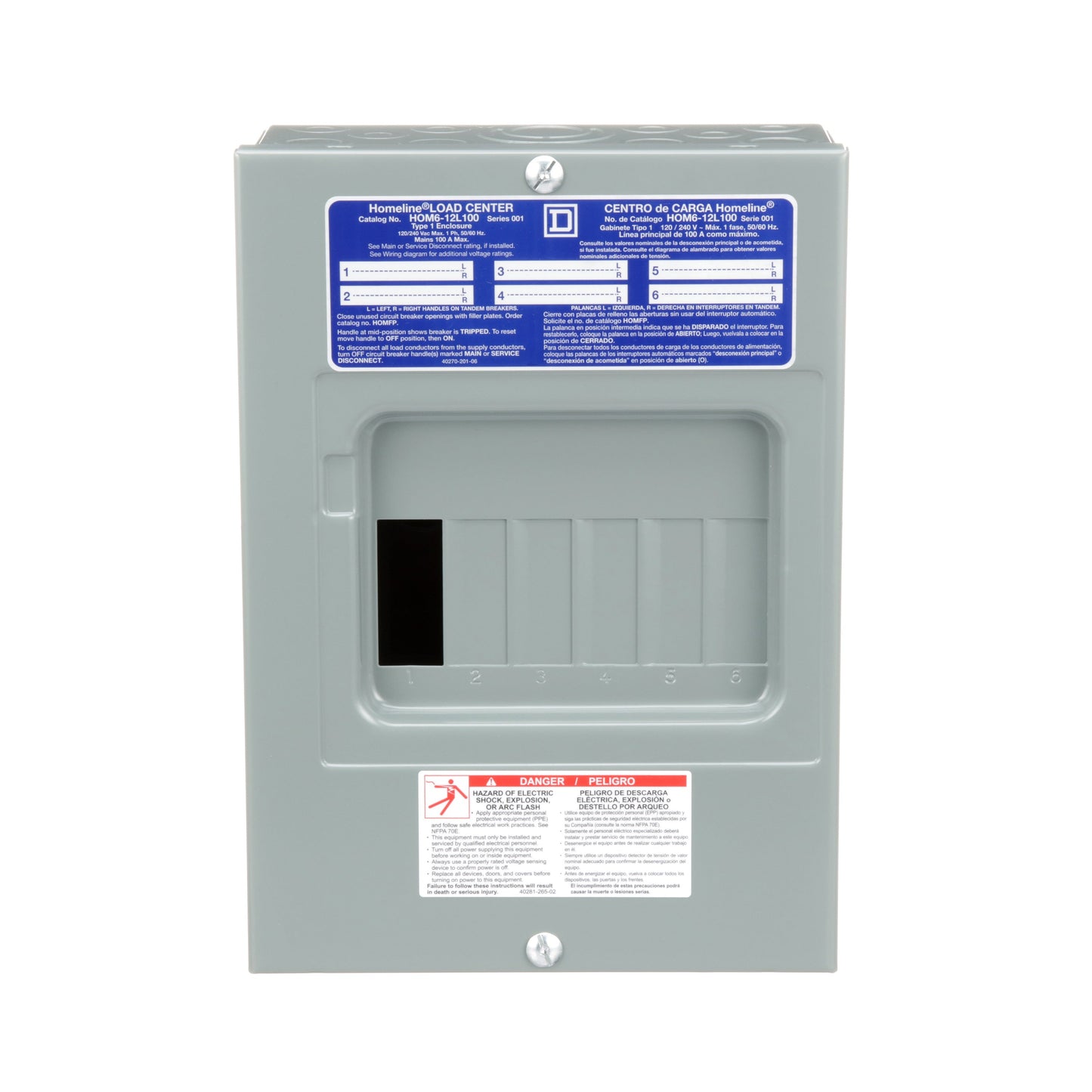 Schneider Electric HOM612L100S Load Center | 120/240V AC 100A