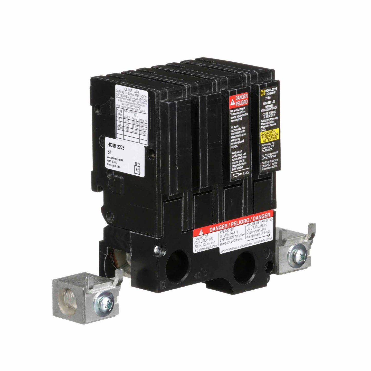Square D HOML2225 Lug Kit | 225A 2-Pole Sub-Feed Homeline