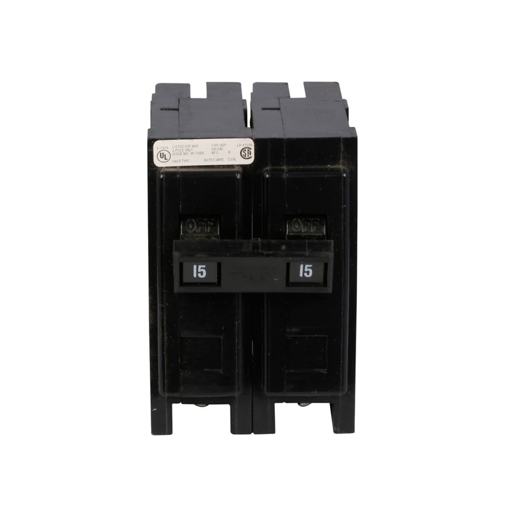 Cutler Hammer HQP2015 Circuit Breaker | 2 Pole 15A 6V Thermal Magnetic QUICKLAG