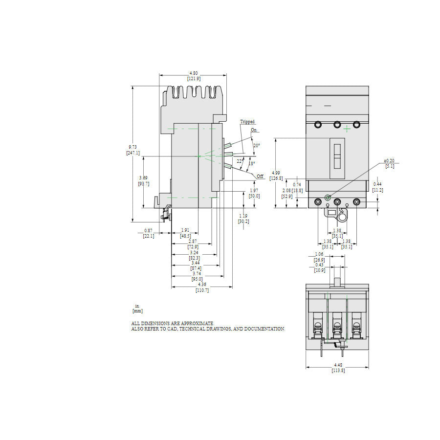 Square D HRA36060U31X Circuit Breaker | 600V 60A 3P 200kA@480V I-Line Plug-In Powerpact HRA