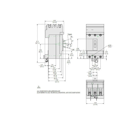 Square D HRA36060U31X Circuit Breaker | 600V 60A 3P 200kA@480V I-Line Plug-In Powerpact HRA