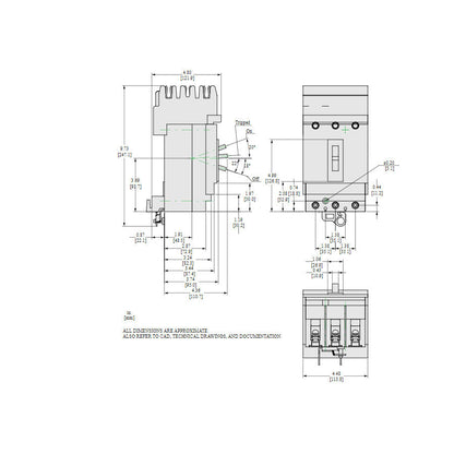 Square D HRA36100U31X Circuit Breaker | 600V 100A 3P 200kA@480V I-Line Plug-In Powerpact HRA