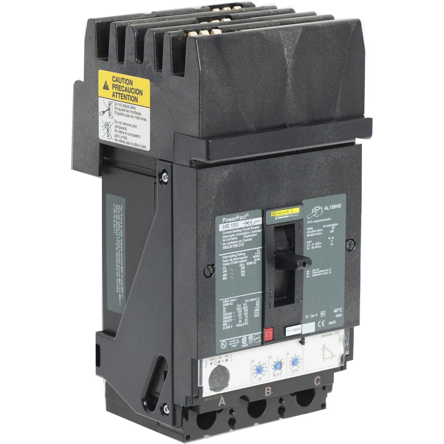 HRA36150U31X - Square D I-Line Style Plug-In 600V 150A 3 pole circuit breaker 200kA@480V - Essential Electric Supply