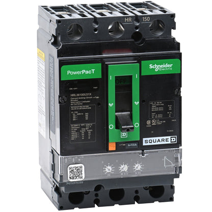 Square D HRL36100U31X Circuit Breaker | 600V 100A 3P 200kA@480V Feed-Thru Powerpact