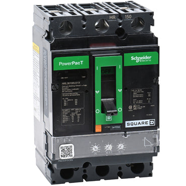 Square D HRL36100U31X Circuit Breaker | 600V 100A 3P 200kA@480V Feed-Thru Powerpact