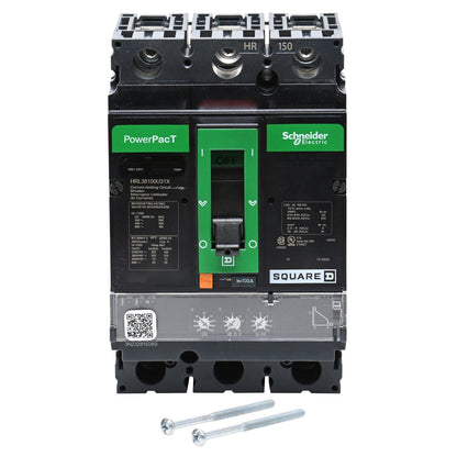 Square D HRL36100U31X Circuit Breaker | 600V 100A 3P 200kA@480V Feed-Thru Powerpact