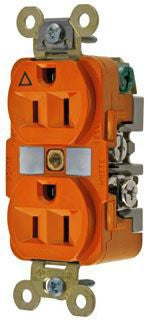 Hubbell IG5262 Industrial Duplex Receptacle | 15A 125V NEMA 5-15R Orange
