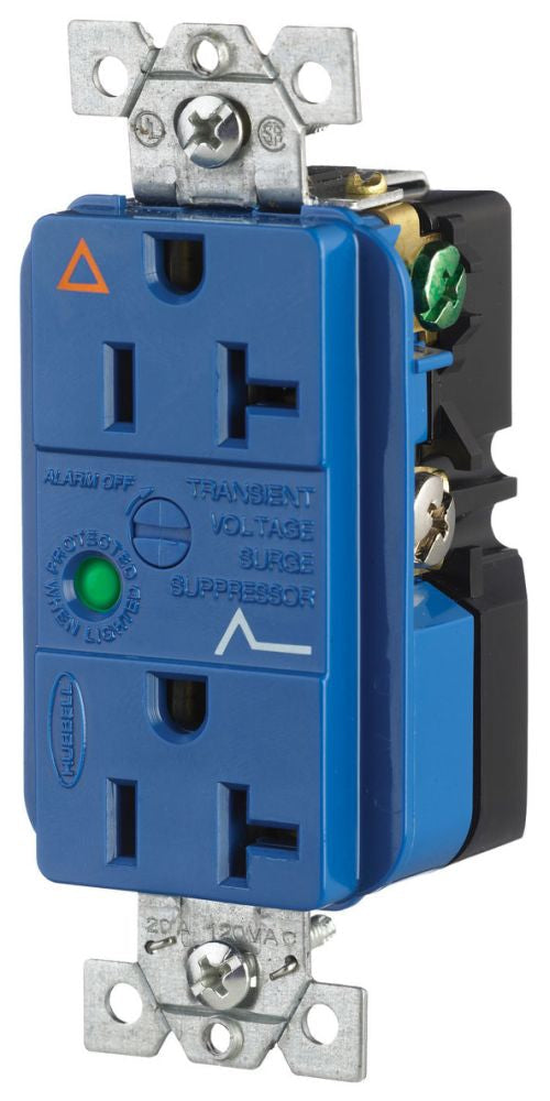 Hubbell IG5362SA Surge Protective Duplex Receptacle 20A 125V 5-20R with Light & Alarm SPIKESHIELD
