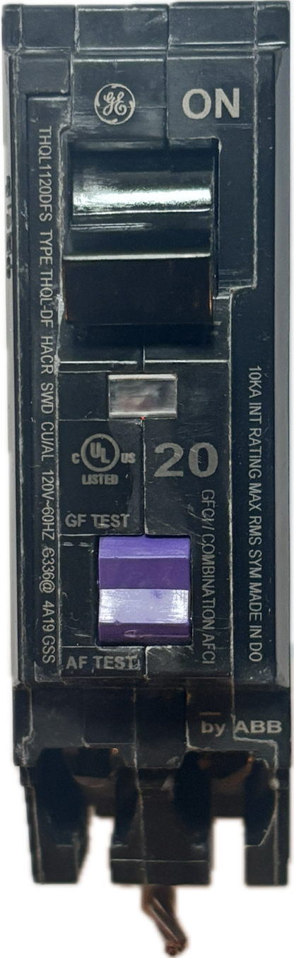 General Electric THQL1120DFS Circuit Breaker | 120V 20A 1P 10kA@120V Plug-In