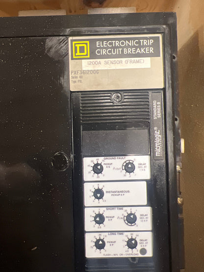 Square D PXF361200G Circuit Breaker | 600V 1200A 3P 100kA@480V Bolt-On LSIG Micrologic