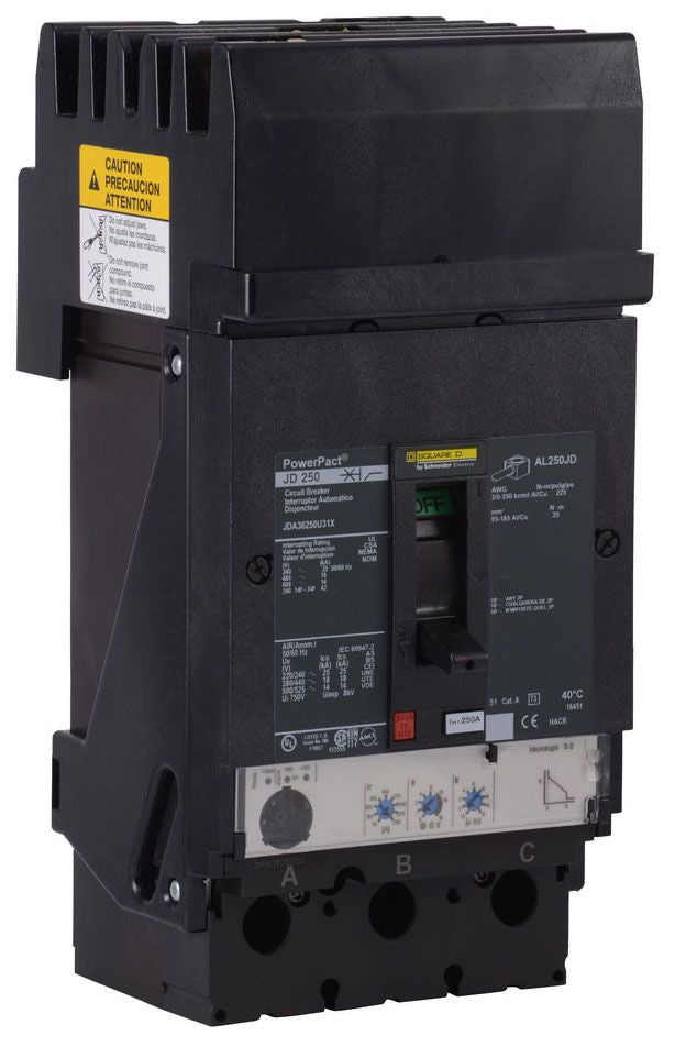 JDA36250U31X - Square D I-Line Style Plug-In 250 Amp 3 Pole Circuit Breaker - Essential Electric Supply