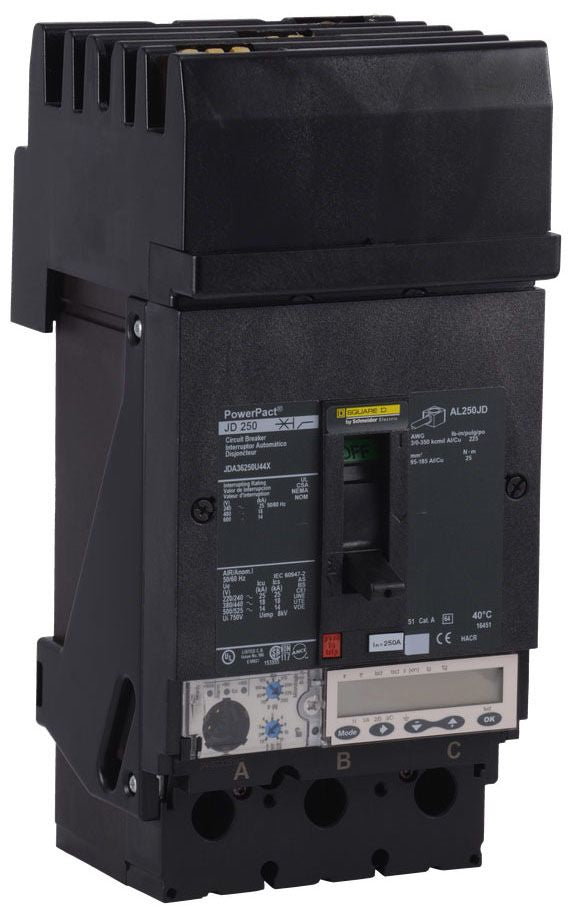 JDA36250U44X - Square D I-Line Style Plug-In 250 Amp 3 Pole Circuit Breaker - Essential Electric Supply
