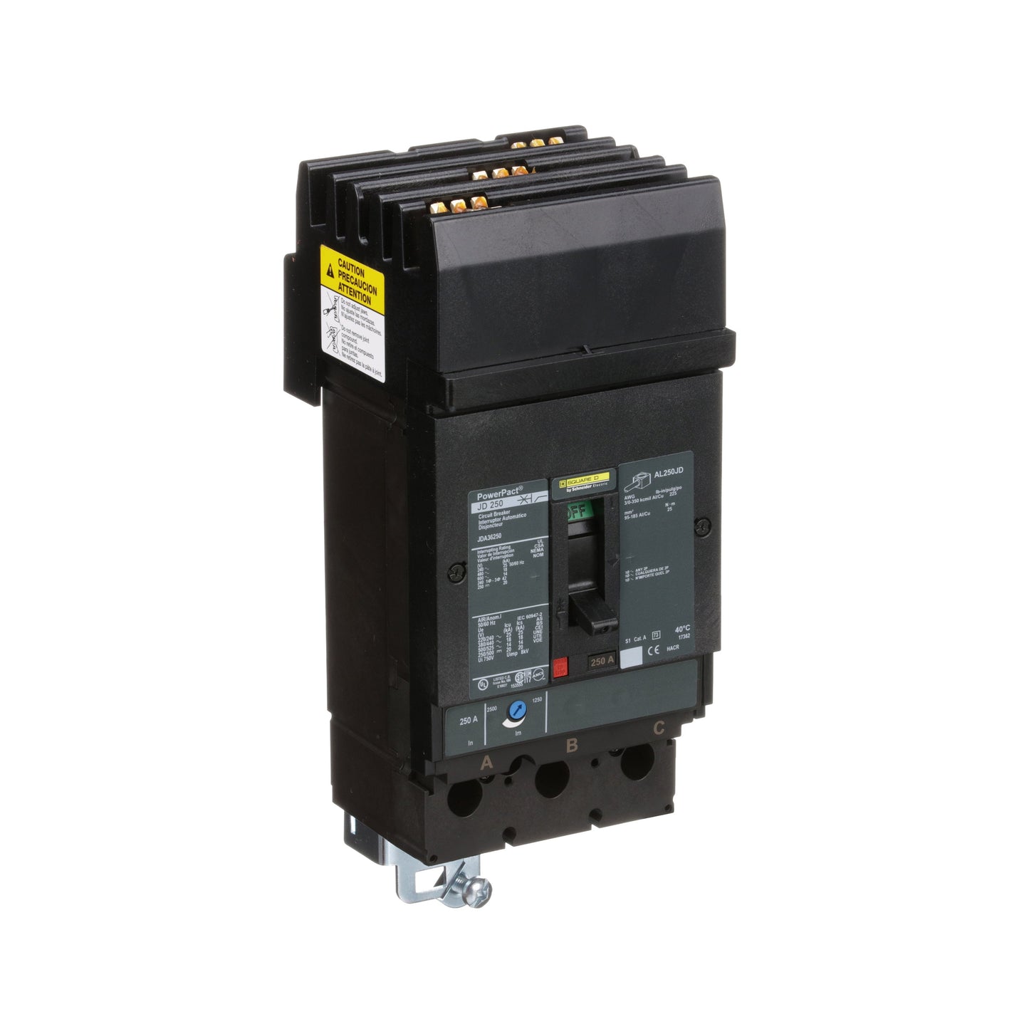 Square D JDA36250 Circuit Breaker | 600V 250A 3P 18kA@480V I-Line Style Plug-In Powerpact