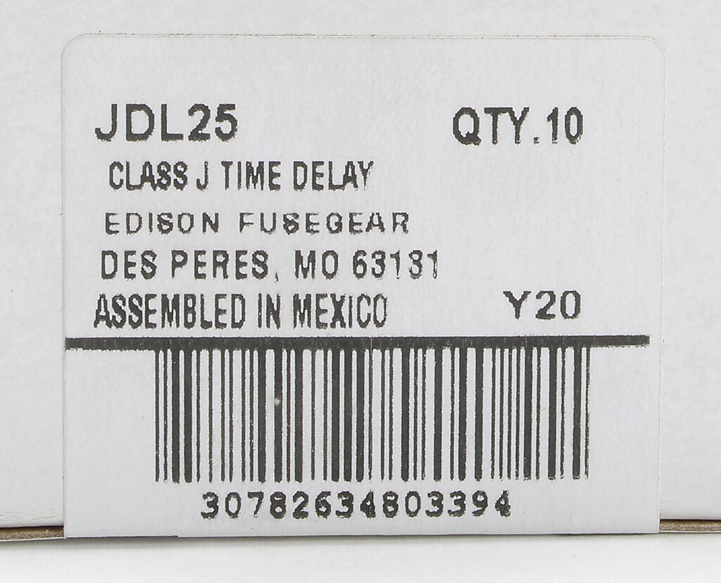 Edison Fuses JDL25 Low Voltage Fuse | 600V 25A 200kA@600V JDL