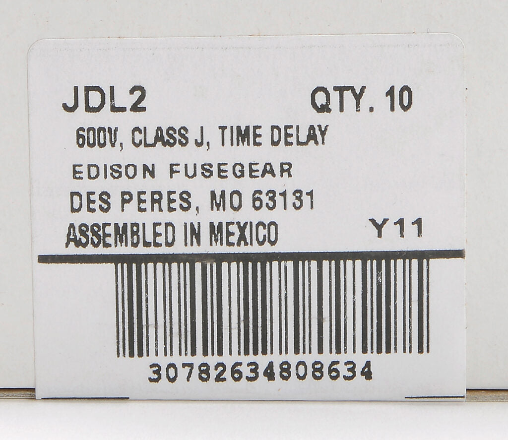 Edison Fuses JDL2 Fuse | 600V 2A 200kA@600V JDL