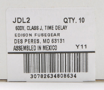 Edison Fuses JDL2 Fuse | 600V 2A 200kA@600V JDL