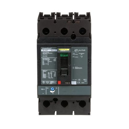 Square D JDL36150 Circuit Breaker | 600V 150A 3P 18kA@480V Feed-Thru Powerpact JDL
