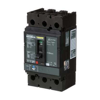 Square D JDL36150 Circuit Breaker | 600V 150A 3P 18kA@480V Feed-Thru Powerpact JDL