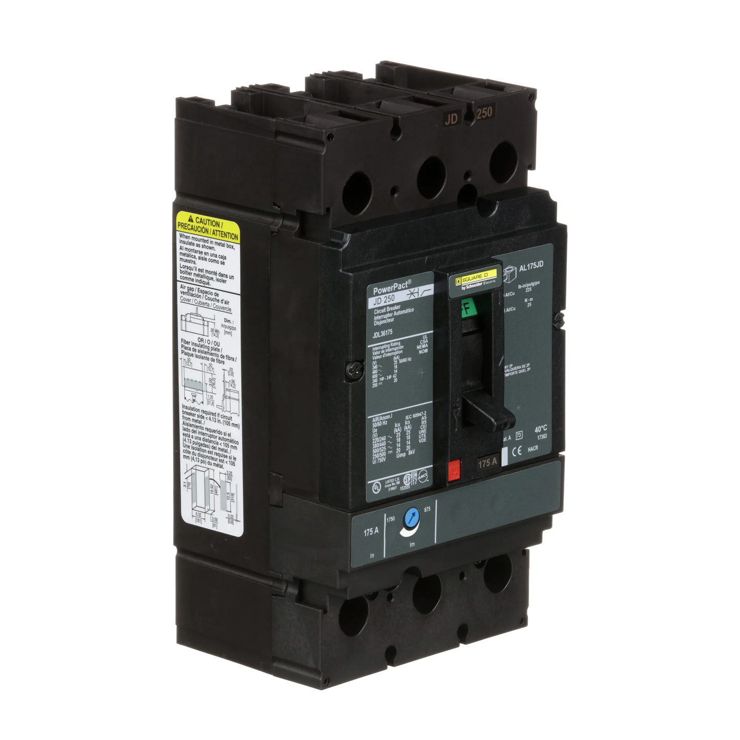 Square D JDL36175 Circuit Breaker | Powerpact JDL 600V 175A