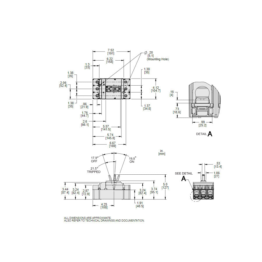 Square D JDL36175 Circuit Breaker | Powerpact JDL 600V 175A