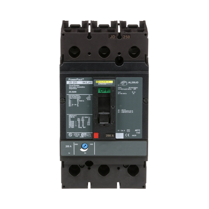 Square D JDL36200 Circuit Breaker | 600V 200A 3P 18kA@480V Feed-Thru Powerpact