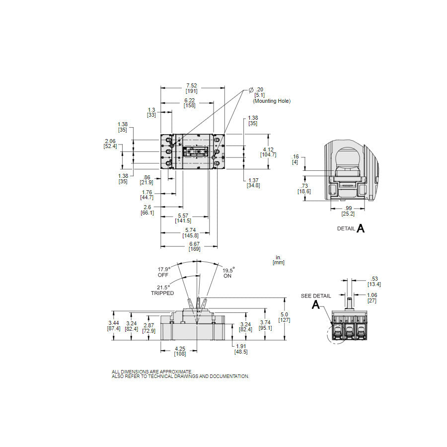 Square D JDL36200 Circuit Breaker | 600V 200A 3P 18kA@480V Feed-Thru Powerpact