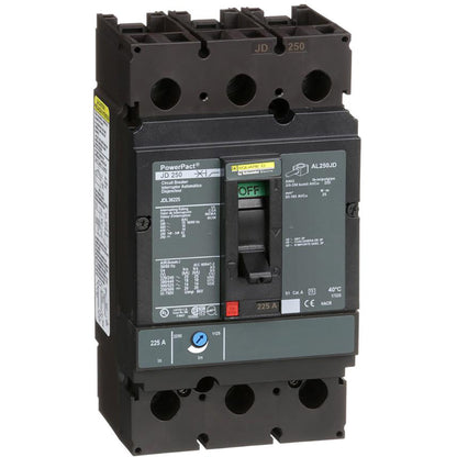 Square D JDL36225 Circuit Breaker | 600V 225A 3P 18kA@480V Feed-Thru Powerpact JDL