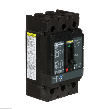 Square D JDL36250 Circuit Breaker | 600V 250A 3P 18kA@480V Feed-Thru Powerpact
