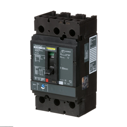 Square D JDL36250 Circuit Breaker | 600V 250A 3P 18kA@480V Feed-Thru Powerpact