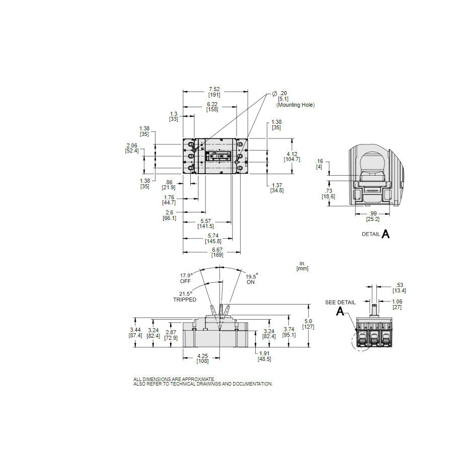 Square D JDL36250U53X Circuit Breaker | Powerpact JDL 600V 250A