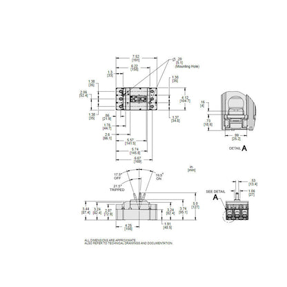 Square D JDL36250U53X Circuit Breaker | Powerpact JDL 600V 250A