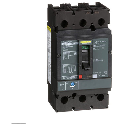 Square D JDL36250 Circuit Breaker | 600V 250A 3P 18kA@480V Feed-Thru Powerpact