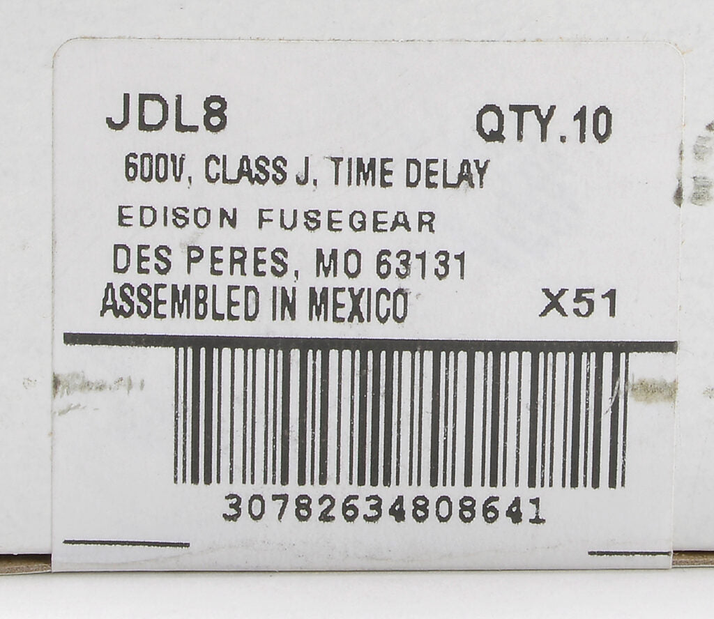 Edison Fuses JDL8 Fuse | JDL 600V 8A