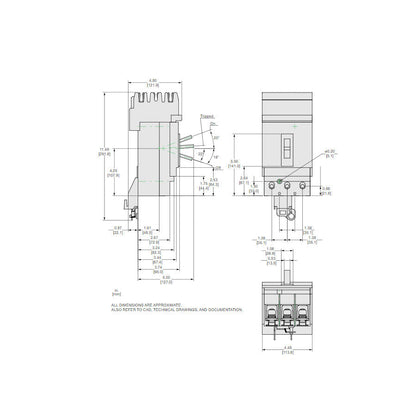 Square D JGA36150 Circuit Breaker | 600V 150A 3P 35kA@480V I-Line Style Plug-In Powerpact