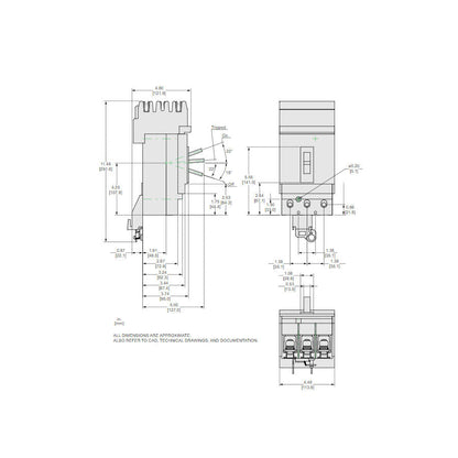 Square D JGA36225 Circuit Breaker | 600V 225A 3P 35kA@480V I-Line Style Plug-In Powerpact