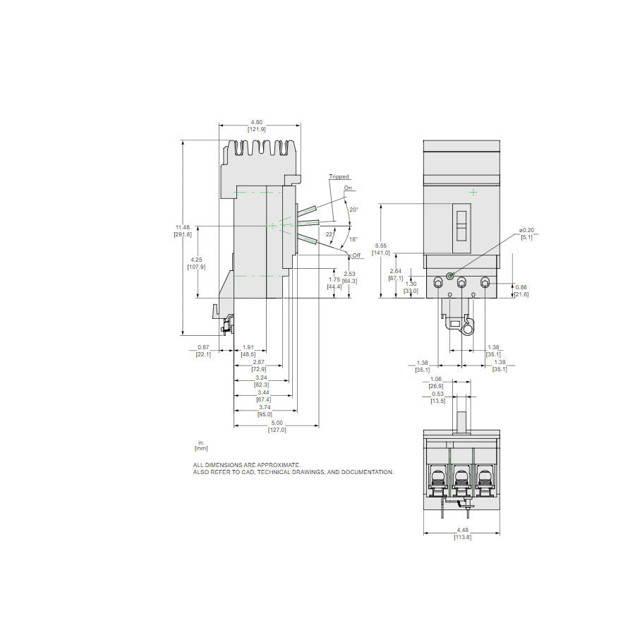 Square D JGA36250U31X Circuit Breaker | 600V 250A 3P 35kA@480V Powerpact