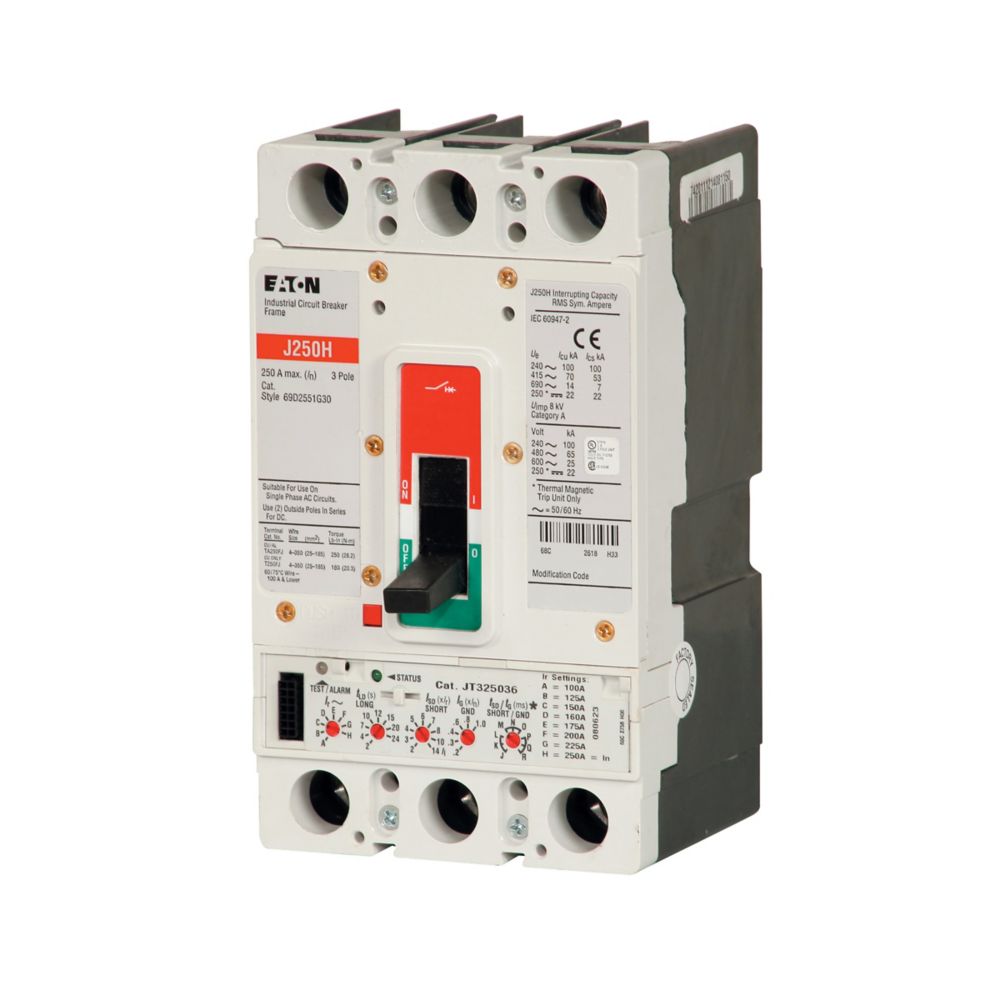 Cutler Hammer JGH325033G Circuit Breaker | 600V 250A 3P 65kA@480V Feed-Thru Series G