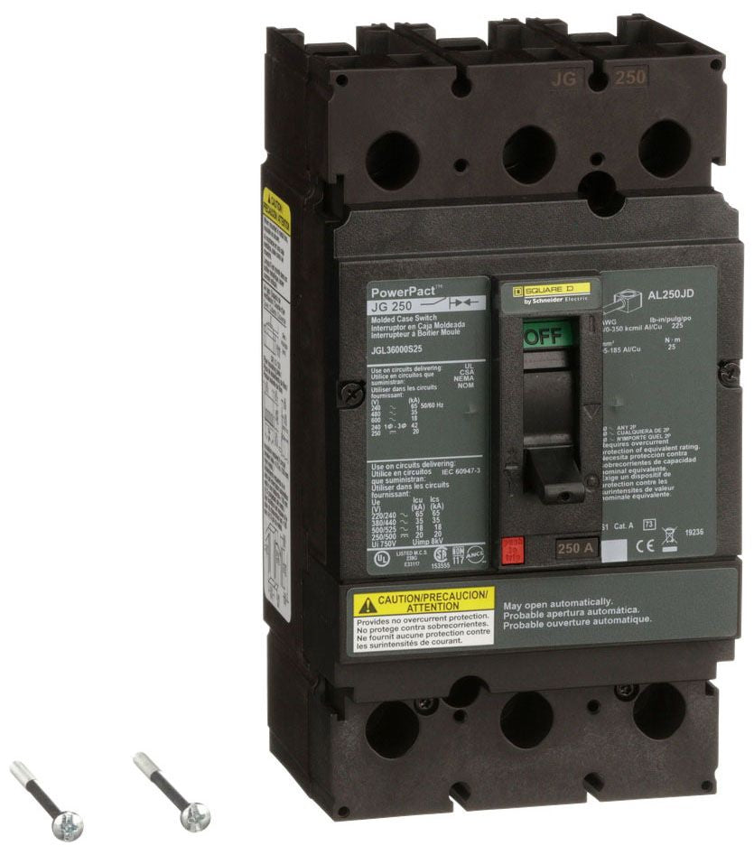 JGL36000S25 - Schneider Electric/ Square D Feed-Thru 250 Amp 3 Pole Circuit Breaker - Essential Electric Supply