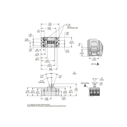 Square D JGL36150 Circuit Breaker | 600V 150A 3P 35kA@480V Bolt-On Powerpact JGL