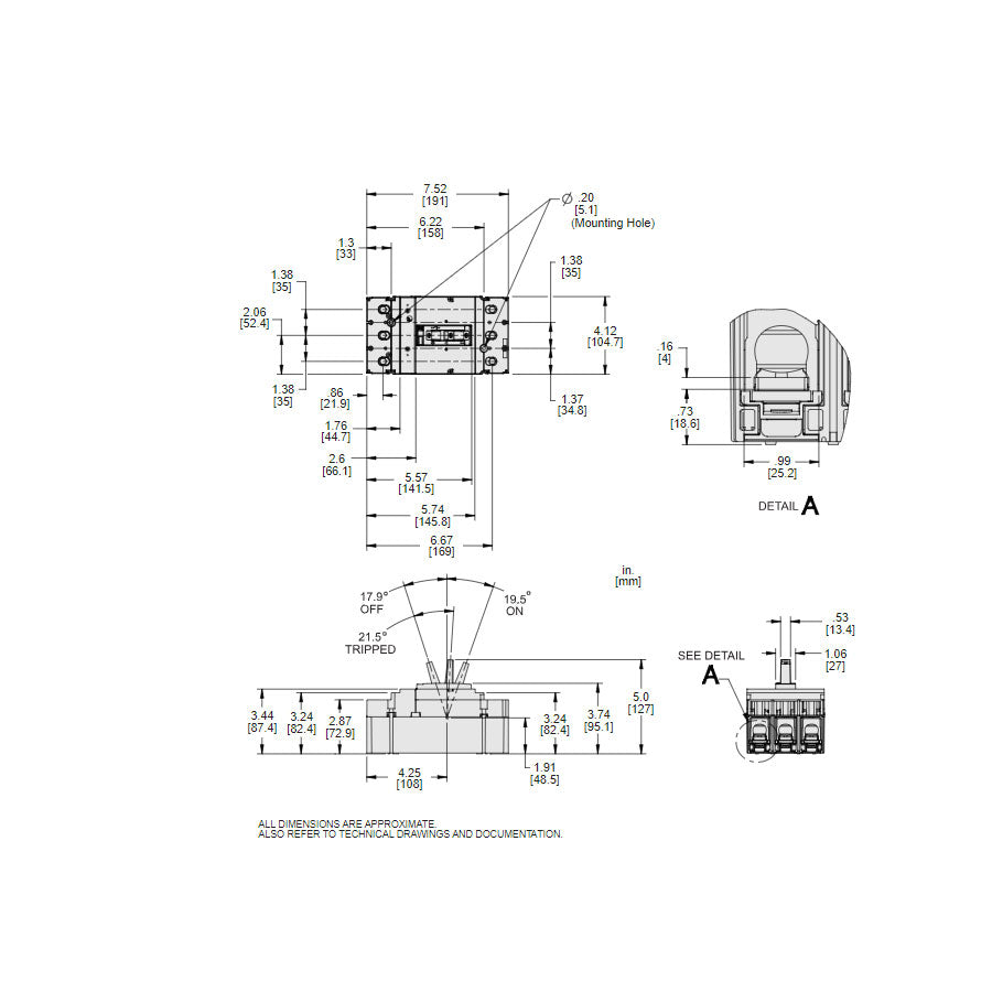 Square D JGL36175 Circuit Breaker | 600V 175A 3P 35kA@480V Feed-Thru Powerpact
