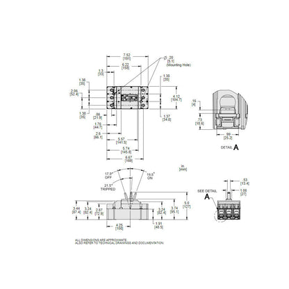 Square D JGL36175 Circuit Breaker | 600V 175A 3P 35kA@480V Feed-Thru Powerpact