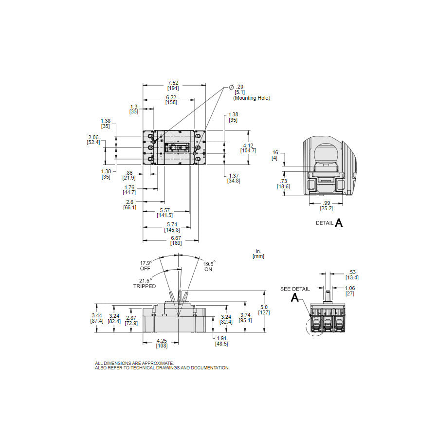 Square D JGL36200 Circuit Breaker | 600V 200A 3P 35kA@480V Feed-Thru Powerpact