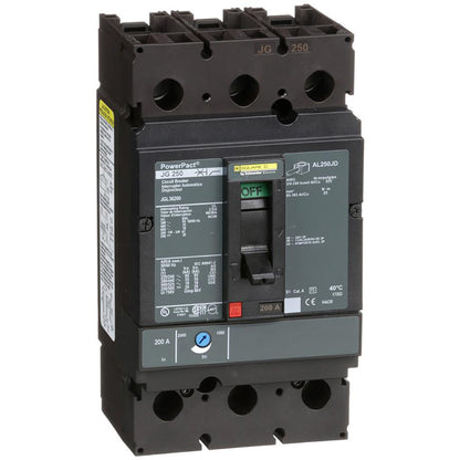 Square D JGL36200 Circuit Breaker | 600V 200A 3P 35kA@480V Feed-Thru Powerpact