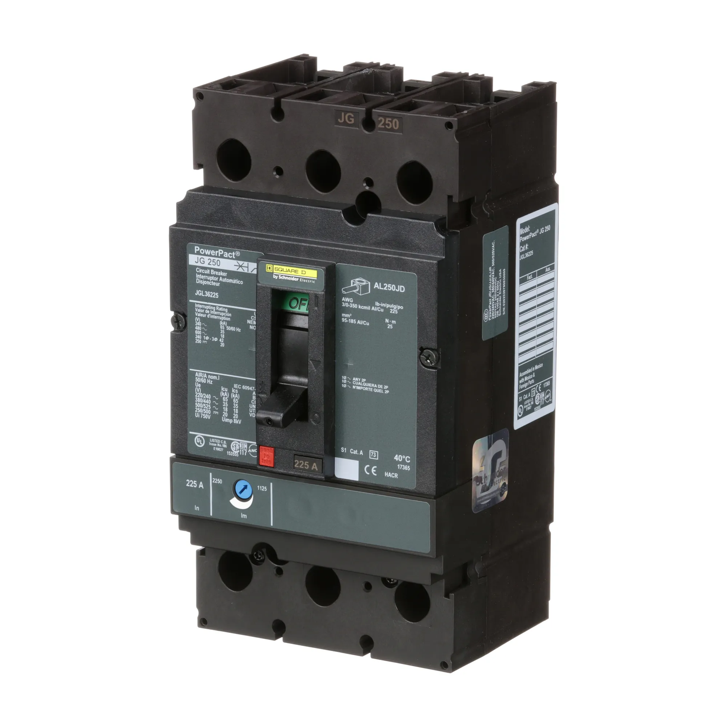 Square D JGL36225 Circuit Breaker | Powerpact JGL 600V 225A