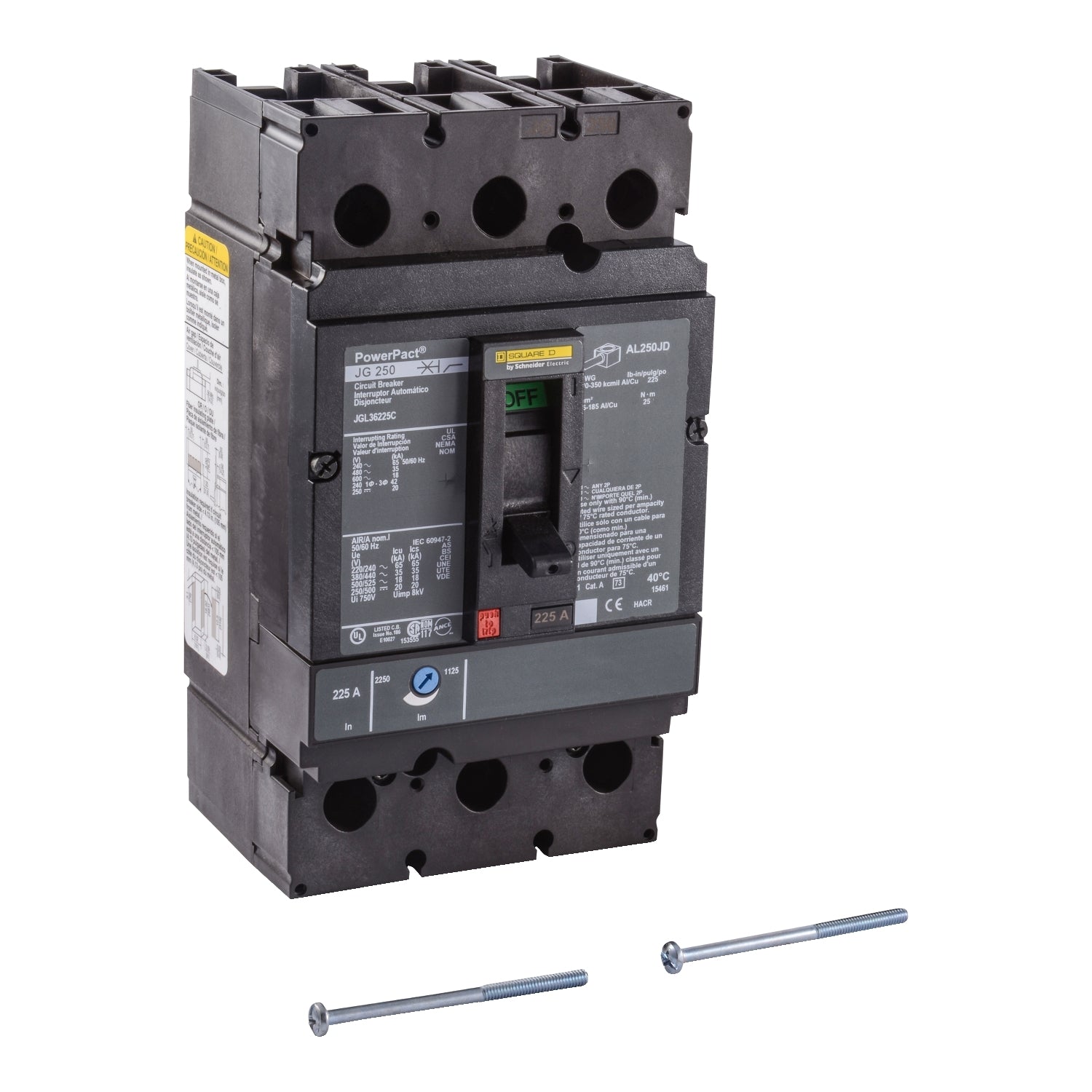 JGL36225CABLC - Schneider Electric Feed-Thru 600V 225A 3 pole circuit breaker 35kA@480V - Essential Electric Supply
