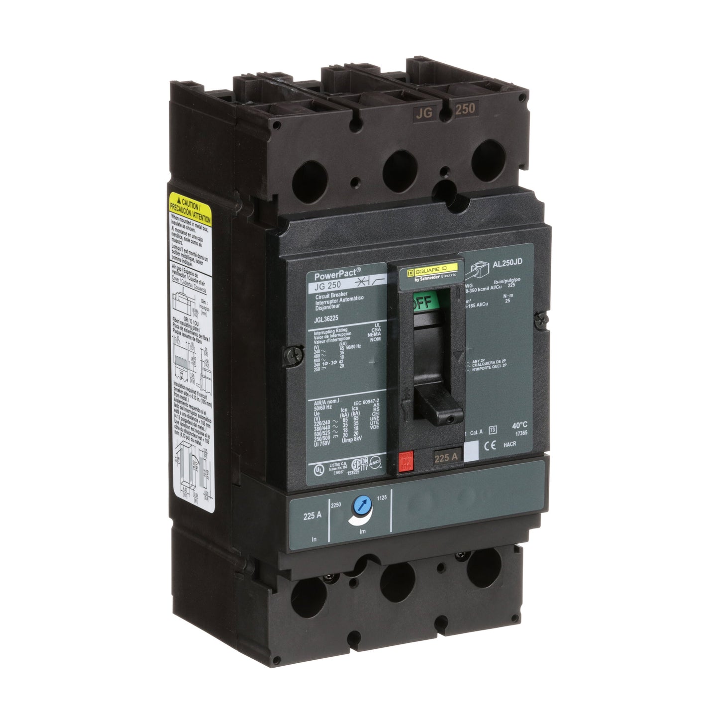 Square D JGL36225 Circuit Breaker | Powerpact JGL 600V 225A