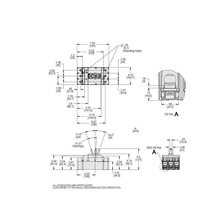 Square D JGL36250 Circuit Breaker | 600V 250A 3P 35kA@480V Feed-Thru Powerpact JGL